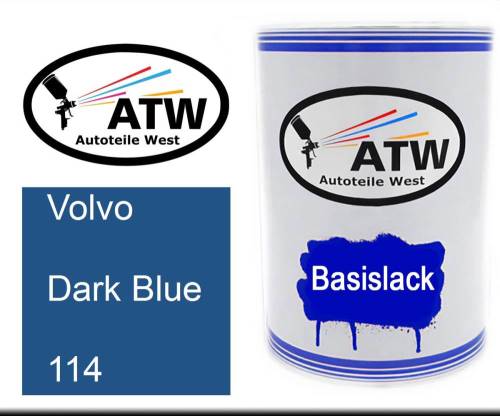 Volvo, Dark Blue, 114: 500ml Lackdose, von ATW Autoteile West.